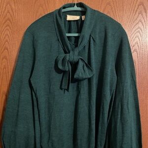 Moulinette Soeurs by Anthropologie Women's Wool Button Tie Front Sweater Size XL
